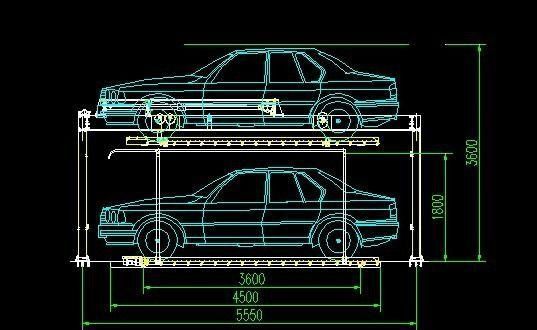Design sem feixe Elevador hidráulico de quatro colunas para estacionamento limitado e grandes problemas de pegada